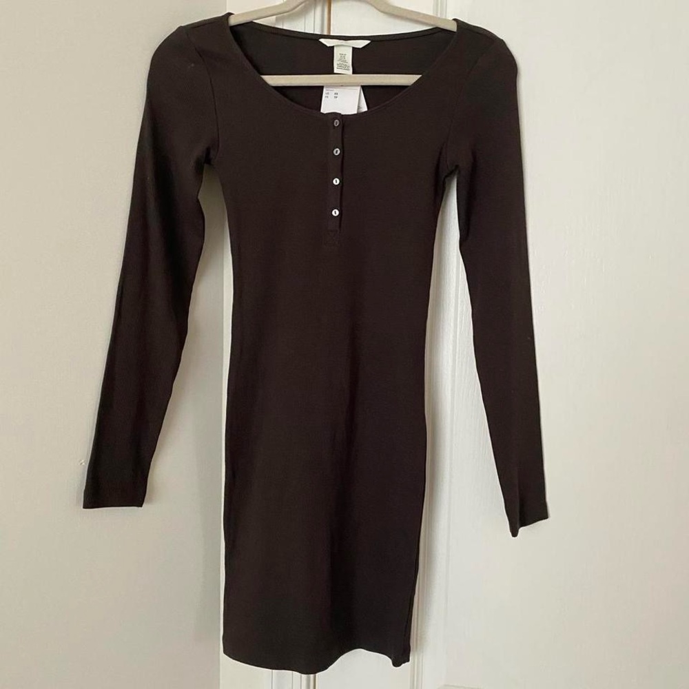 Brown Long Sleeve Dress